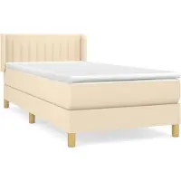 Syfax Boxspringbett mit Matratze Creme 80x200 cm Stoff