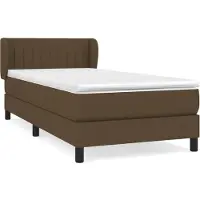 Syfax Boxspringbett mit Matratze Dunkelbraun 80x200 cm Stoff