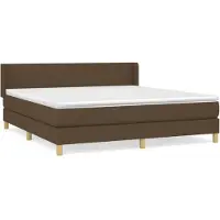 Syfax Boxspringbett mit Matratze Dunkelbraun 180x200 cm Stoff