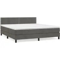 Syfax Boxspringbett mit Matratze Dunkelgrau 180x200 cm Samt