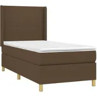 Syfax Boxspringbett mit Matratze Dunkelbraun 100x200 cm Stoff