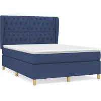 Syfax Boxspringbett mit Matratze Blau 140x200 cm Stoff