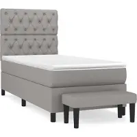 Syfax Boxspringbett mit Matratze Hellgrau 80x200 cm Stoff