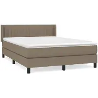 Syfax Boxspringbett mit Matratze Taupe 140x200 cm Stoff