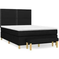 Syfax Boxspringbett mit Matratze Schwarz 140x200 cm Stoff