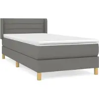 Syfax Boxspringbett mit Matratze Dunkelgrau 80x200 cm Stoff