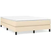 Syfax Boxspringbett mit Matratze Creme 140x190 cm Stoff