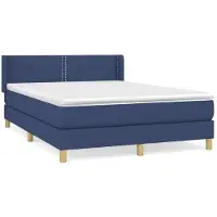 Syfax Boxspringbett mit Matratze Blau 140x200 cm Stoff