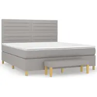 Syfax Boxspringbett mit Matratze Hellgrau 180x200 cm Stoff