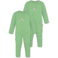 Normani Outdoor Sports 2x Baby Merino Strampler Waverly in Grün | Gr.: 92