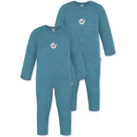 Normani Outdoor Sports 2x Baby Merino Strampler Waverly in Blau | Gr.: 86