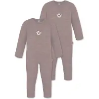 Normani Outdoor Sports 2x Baby Merino Strampler Waverly in Rosa | Gr.: 62