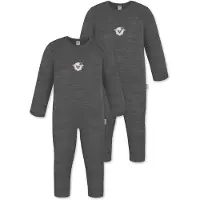 Normani Outdoor Sports 2x Baby Merino Strampler Waverly in Anthrazit | Gr.: 56
