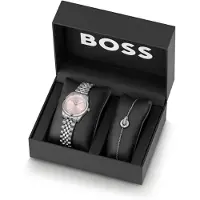 BOSS Geschenk-Set aus Uhr und Armband mit Kristallverzierung Grösse ONESI