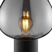 Brilliant Tischlampe Ligari, alu / grau / zink, für Wohn- / Esszimmer, Glas, Tischlampe