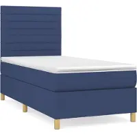 Syfax Boxspringbett mit Matratze Blau 100x200 cm Stoff