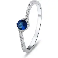 Brilio Silver - Fine silver engagement ring RI021W - Circuit: 54 mm