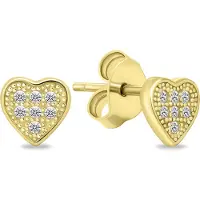 Brilio Silver Sparkling silver heart earrings EA603Y