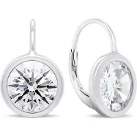 Brilio Silver Elegant silver earrings with clear zircons EA383W