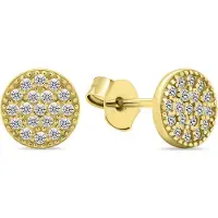 Brilio Silver - Elegant gold-plated stud earrings with zircons EA570Y
