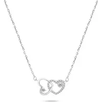 Brilio Silver - Charming silver necklace Hearts NCL51W