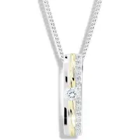 Modesi Bicolor silver necklace with zircons M46025