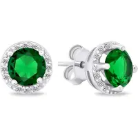 Brilio Silver Sparkling silver earrings with zircons EA601WG