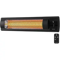 Auronic Terrassenheizstrahler - XL - Infrarotheizung - Elektrischer Heizstrahler - 20m² - 2500W - Fernbedienung - 9 Heizstufen - Schwarz