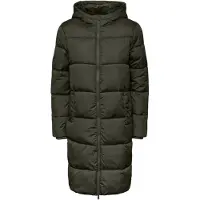 Pieces Damen Janni lange Steppjacke Forest Night
