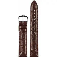 Hirsch 12302810-1-20 Leder-Armband für Uhren Crocograin M 20 mm Braun