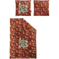 Irisette Flausch-Baumwolle Bettwäsche-Garnitur Monte 8584 Farbe rot 135x200+80x80cm