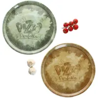 MamboCat 2tlg Set Perfetto Pizzateller Ø31,5 cm Porzellan Gelb Grün Servier-Platte groß