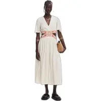 Desigual Sommerkleid Element 25SWVW98 Weiß Regular Fit