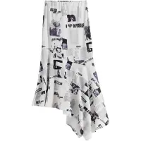 Desigual Midirock Breaking News 25WWFK07 Weiß Regular Fit