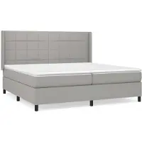 Syfax Boxspringbett mit Matratze Hellgrau 200x200 cm Stoff