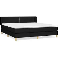Syfax Boxspringbett mit Matratze Schwarz 160x200 cm Stoff