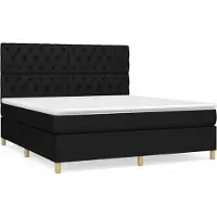Syfax Boxspringbett mit Matratze Schwarz 160x200 cm Stoff