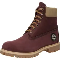 Timberland für Herren. TB0A2P6WEQ31 6-Zoll-Premium-Stiefel aus bordeauxfarbenem Leder (46 W), Wohnung, Schnürsenkel, Lässig, Draußen