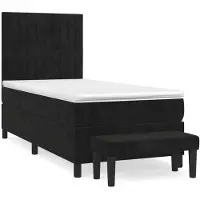 vidaXL Boxspringbett mit Matratze Schwarz 90x200 cm Samt