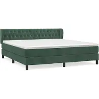 Syfax Boxspringbett mit Matratze Dunkelgrün 180x200 cm Samt