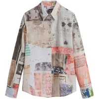 Desigual Camicia Maniche Lunghe Donna Beige