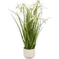 Creativ Green Kunstgras "Grasbusch Sternsegge" mit Blüten