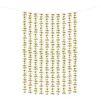 Party Deco Party curtain - Flowers, gold, 100x210cm (1 pkt / 1 pc.)