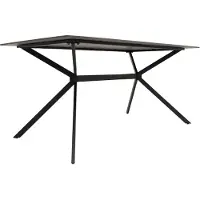 Mendler Esszimmertisch MCW-O58, Esstisch Sinterstein Metall, Marmor-Optik 160cm schwarz-gold