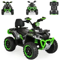 Moni Kinder Elektroquad Speed Kunststoffreifen Fernbedienung Scheinwerfer Musik grün