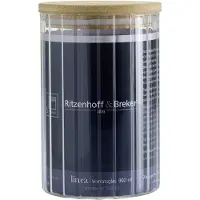 Ritzenhoff & Breker Vorratsglas LINEA, rund, 0,6 Liter aus Borosilikat, Bambusdeckel mit Silikondichtungsring