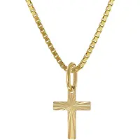Trendor 28968 Kreuz-Anhänger 333 Gold Mit Vergoldeter Silberkette für Kinder
