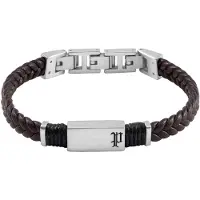 Police PEAGB0079502 Herren-Armband Ridgecord Leder Dunkelbraun