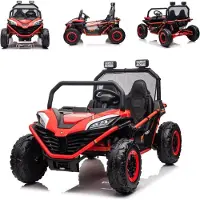 Chipolino Kinder Elektrofahrzeug Explorer Doppelsitzer Offroad LED Hupe MP3 USB rot