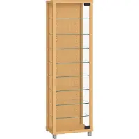 VCM Standvitrine "Holz Glas Stand Vitrine Sammelvitrine Edana Maxi", braun (buche), B:33cm, Obermaterial: 100% Holz Wood., Schränke, Standvitrine